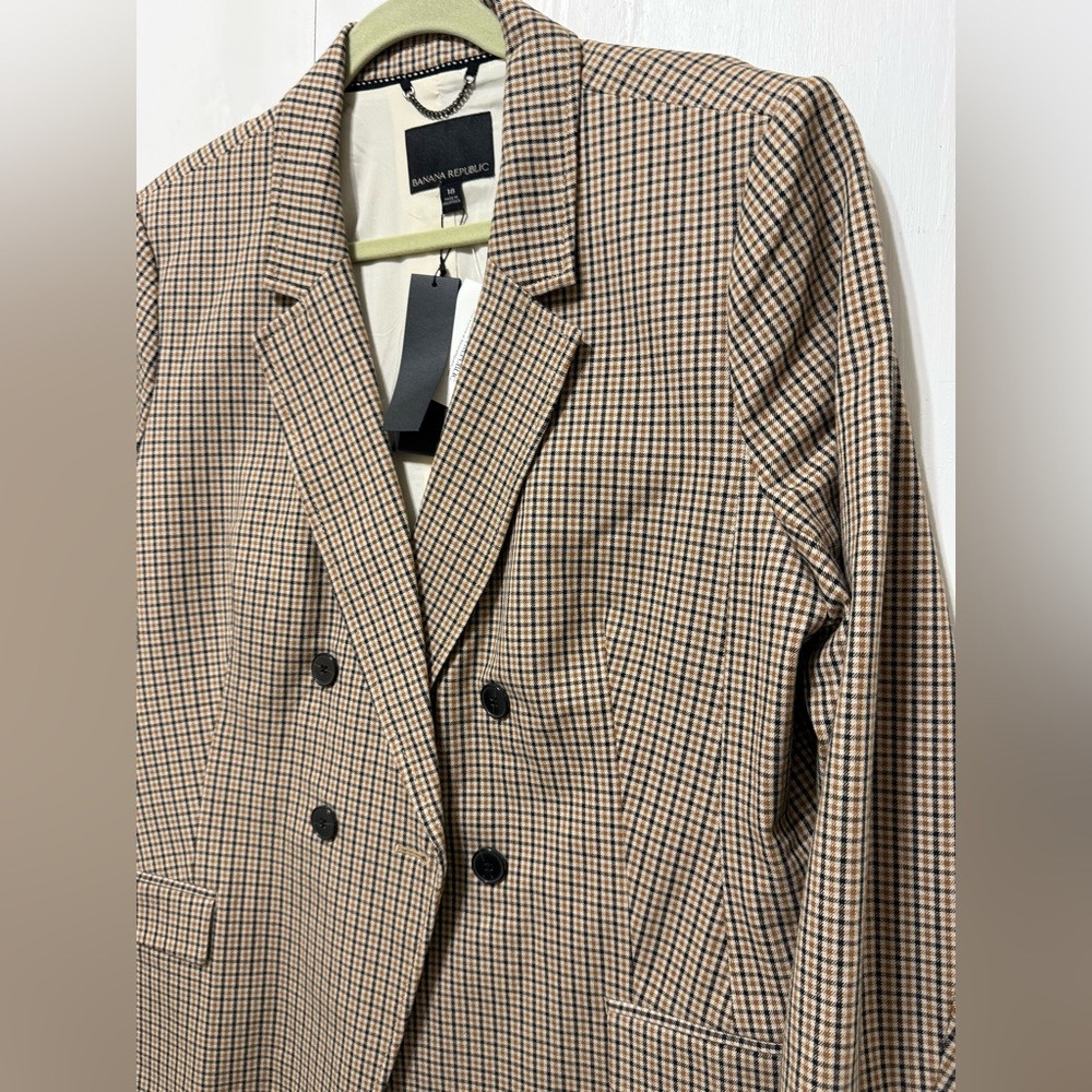 Banana Republic Double-Breasted Plaid Blazer NWT - Picture 5 of 13